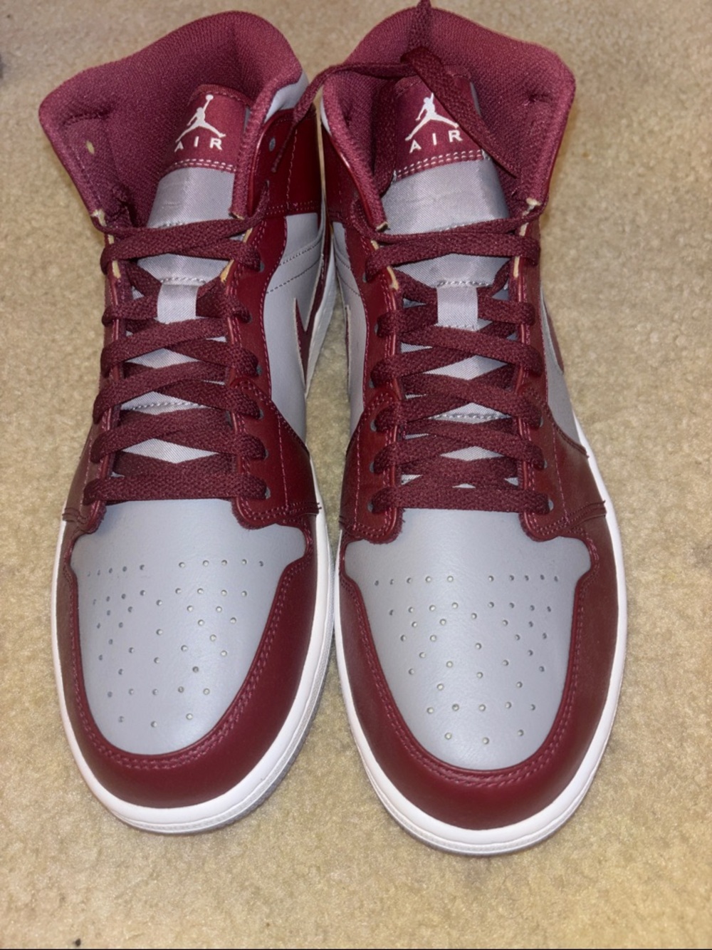 Brand new!!! No box Nike  Air Jordan Men’s High-Top Sneakers in Maroon and Gray
